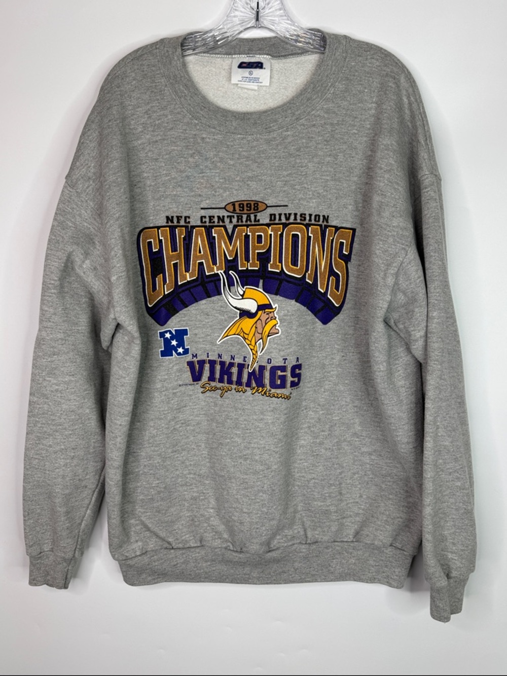 Vintage CSA Minnesota NFC Central Division Champions Gray Sweatshirt 1998 XL